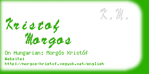 kristof morgos business card